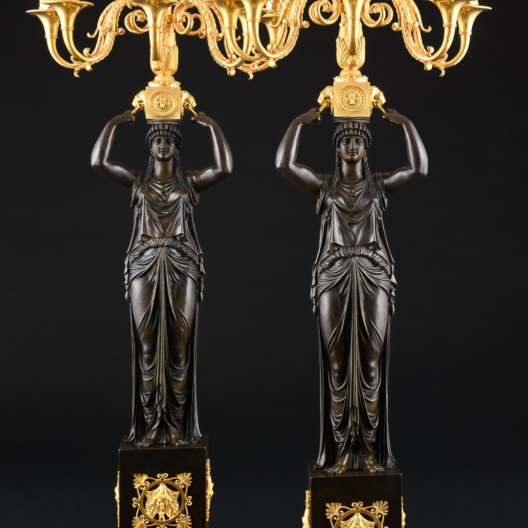 Pierre - Philippe Thomire - Specatacular Pair Of Empire Candelabra “ Retour D’égypte ” -photo-2