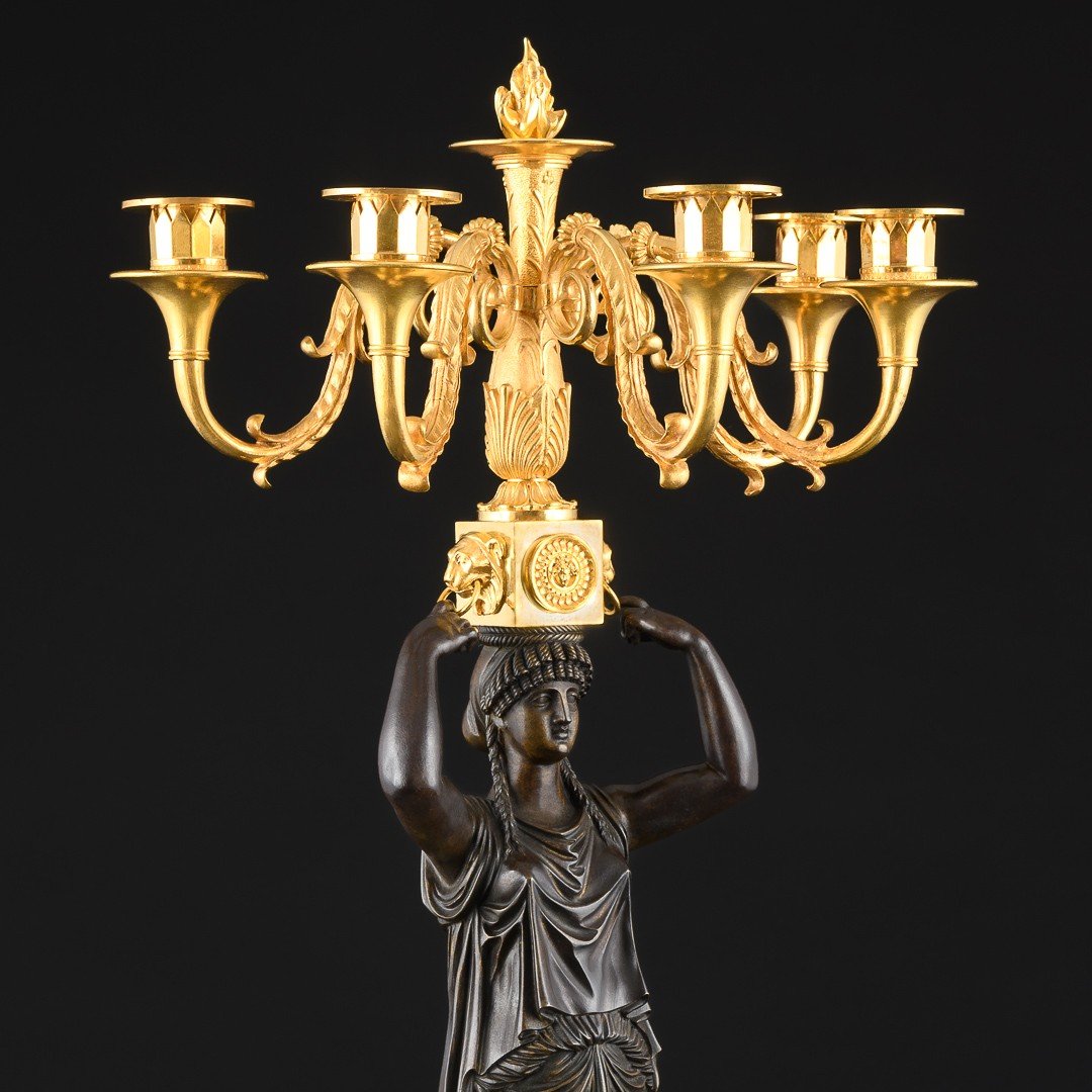 Pierre - Philippe Thomire - Specatacular Pair Of Empire Candelabra “ Retour D’égypte ” -photo-3