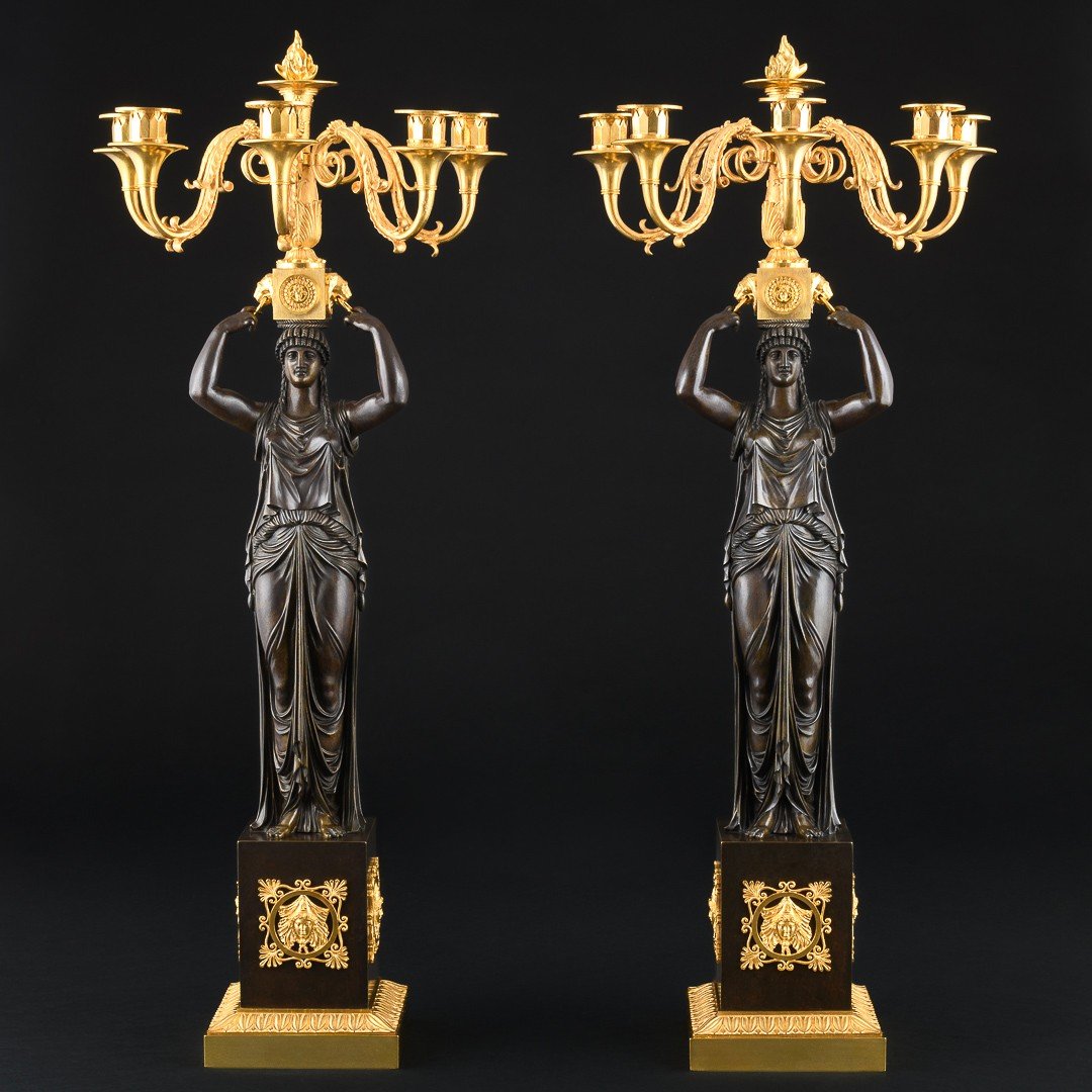 Pierre - Philippe Thomire - Specatacular Pair Of Empire Candelabra “ Retour D’égypte ” -photo-4