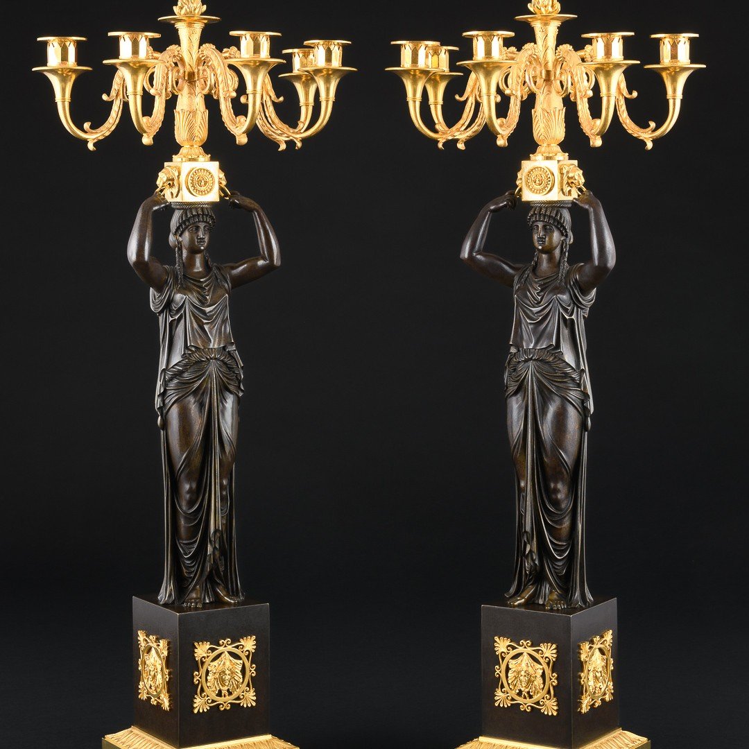 Pierre - Philippe Thomire - Specatacular Pair Of Empire Candelabra “ Retour D’égypte ” -photo-2