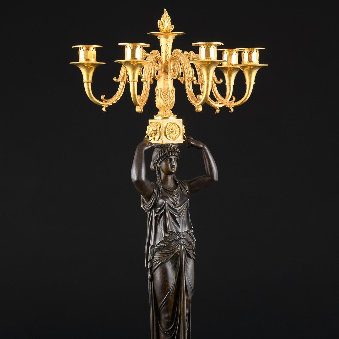 Pierre - Philippe Thomire - Specatacular Pair Of Empire Candelabra “ Retour D’égypte ” -photo-3