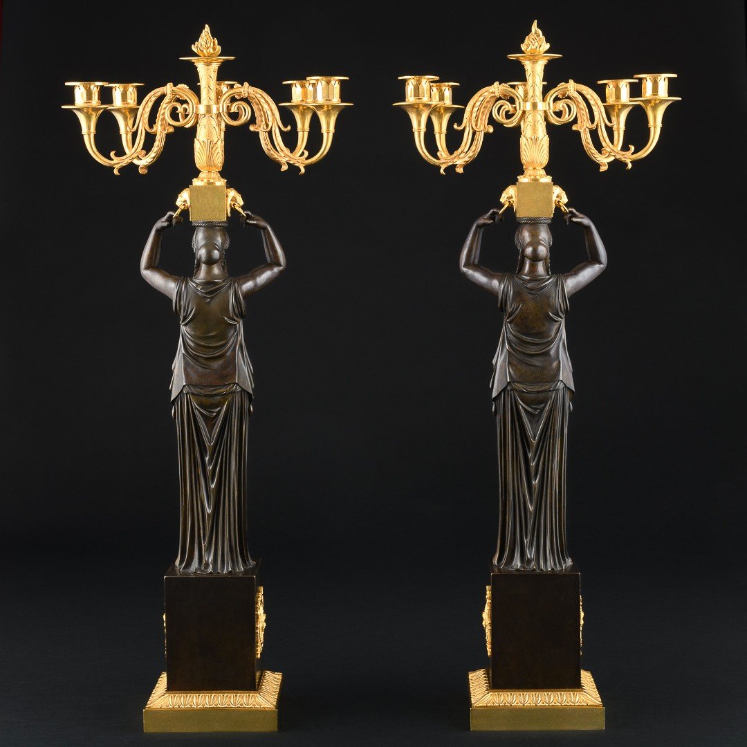 Pierre - Philippe Thomire - Specatacular Pair Of Empire Candelabra “ Retour D’égypte ” -photo-4