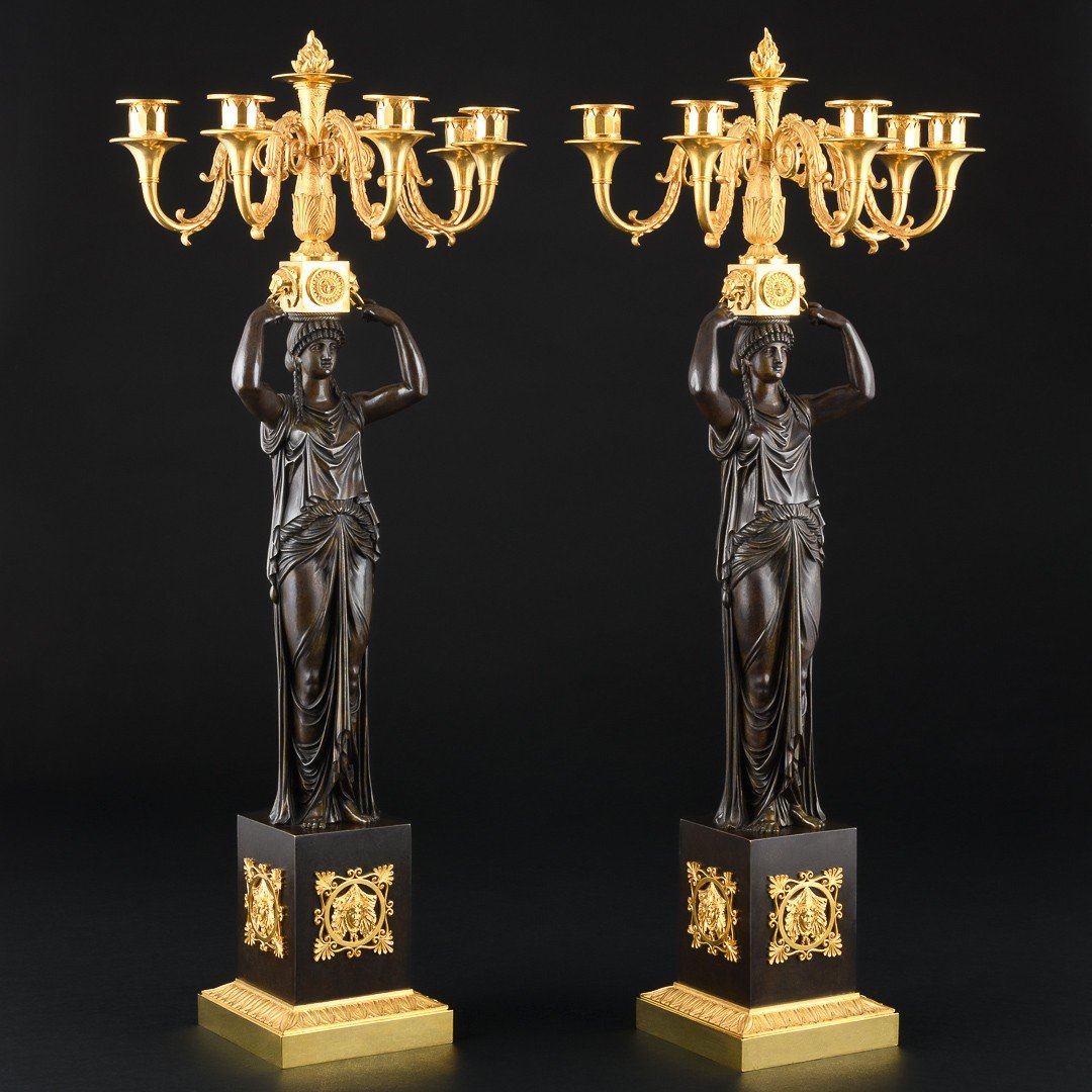 Pierre - Philippe Thomire - Specatacular Pair Of Empire Candelabra “ Retour D’égypte ” 