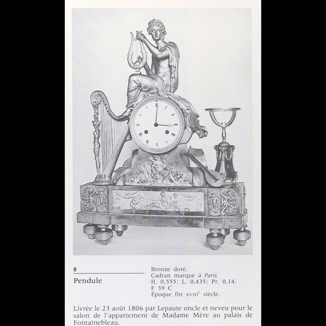 Rare Pendule Empire “ Allégorie Des Arts Et Des Sciences ” Avec Apollon -  Vers 1806-photo-8