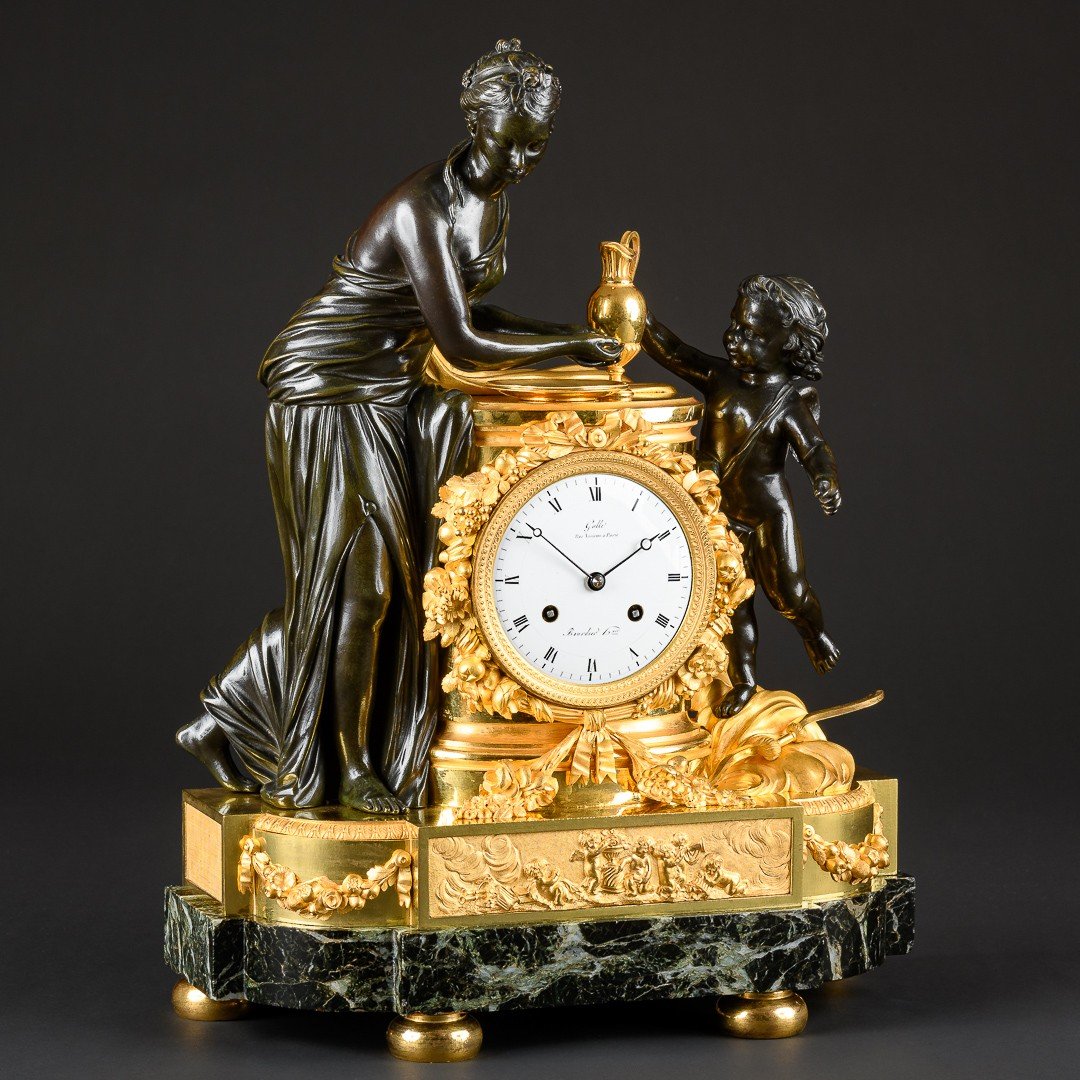 Signed Claude Galle - Important Late Louis XVI Clock “ Toilette Of Venus ”-photo-1