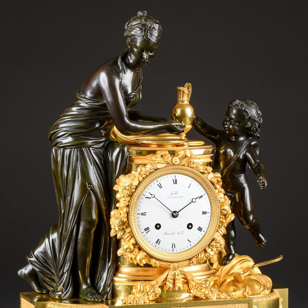 Signed Claude Galle - Important Late Louis XVI Clock “ Toilette Of Venus ”-photo-2