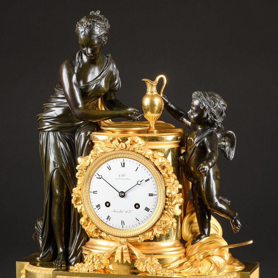 Signed Claude Galle - Important Late Louis XVI Clock “ Toilette Of Venus ”-photo-4