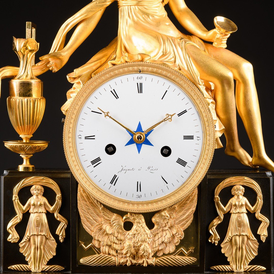 Directory Period  (1795-1799) - Unique Mythological Clock “ Hebe Cup Bearer ”-photo-3