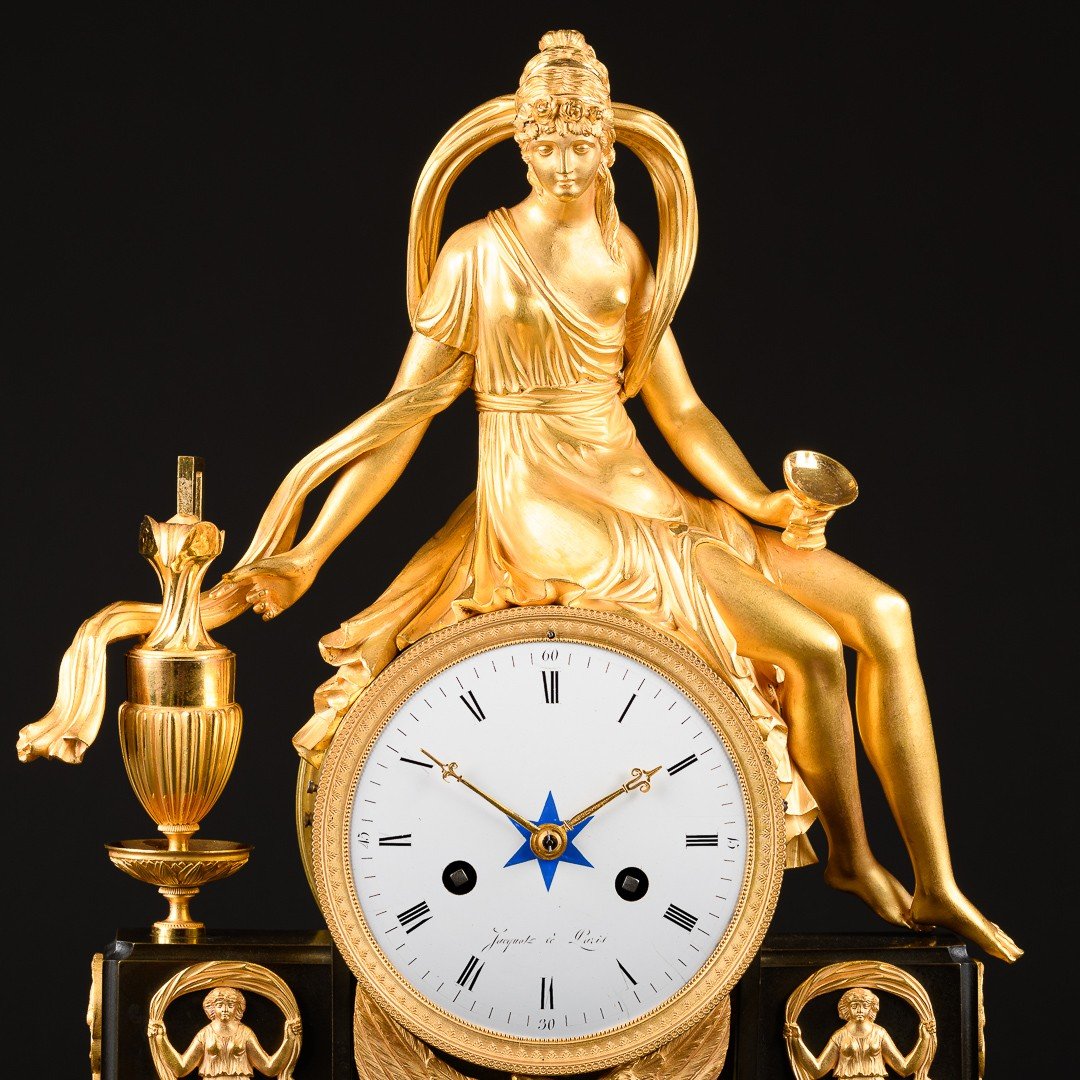 Directory Period  (1795-1799) - Unique Mythological Clock “ Hebe Cup Bearer ”-photo-4