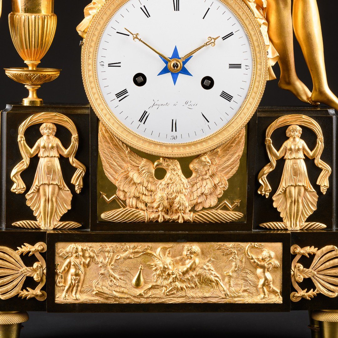 Directory Period  (1795-1799) - Unique Mythological Clock “ Hebe Cup Bearer ”-photo-1