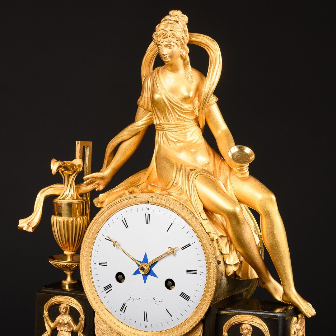 Directory Period  (1795-1799) - Unique Mythological Clock “ Hebe Cup Bearer ”-photo-4