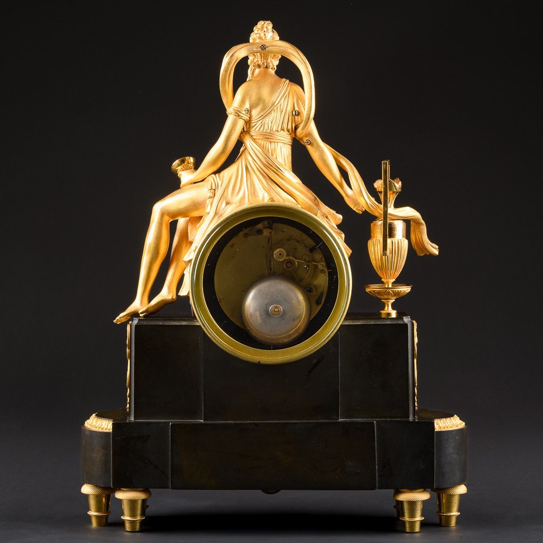 Directory Period  (1795-1799) - Unique Mythological Clock “ Hebe Cup Bearer ”-photo-7