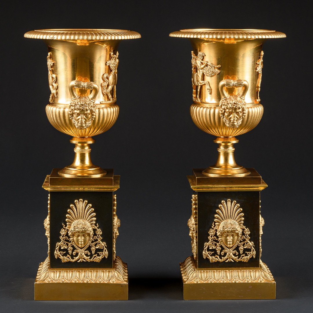 Signé Claude François Rabiat - Magnifique Paire De Vases Empire Médicis-photo-2