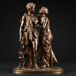 Large Bronze Sculpture “ Allegory Of Loyalty ” Signed Jean - Louis Grégoire (1840-1890)