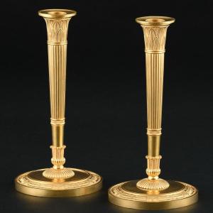 Claude Galle - Exquisite  Pair Of Empire Period Candlesticks - Circa 1805 