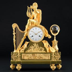 Rare Empire Mantel Clock “ Allegory Of Arts And Sciences ” With Apollo - Circa 1806