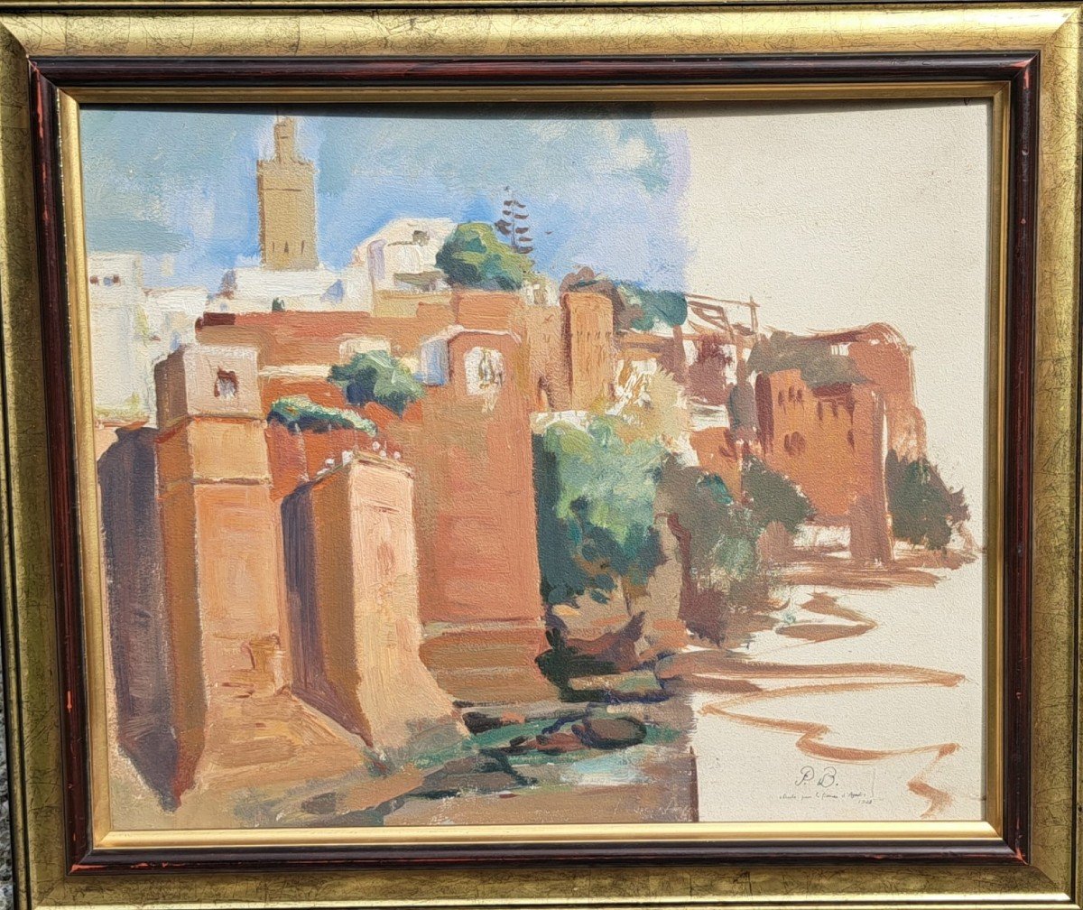 Two Orientalist Paintings Pierre Benoit (1886 - 1962) Painter Traveler Writer Art Deco Maroc-photo-2