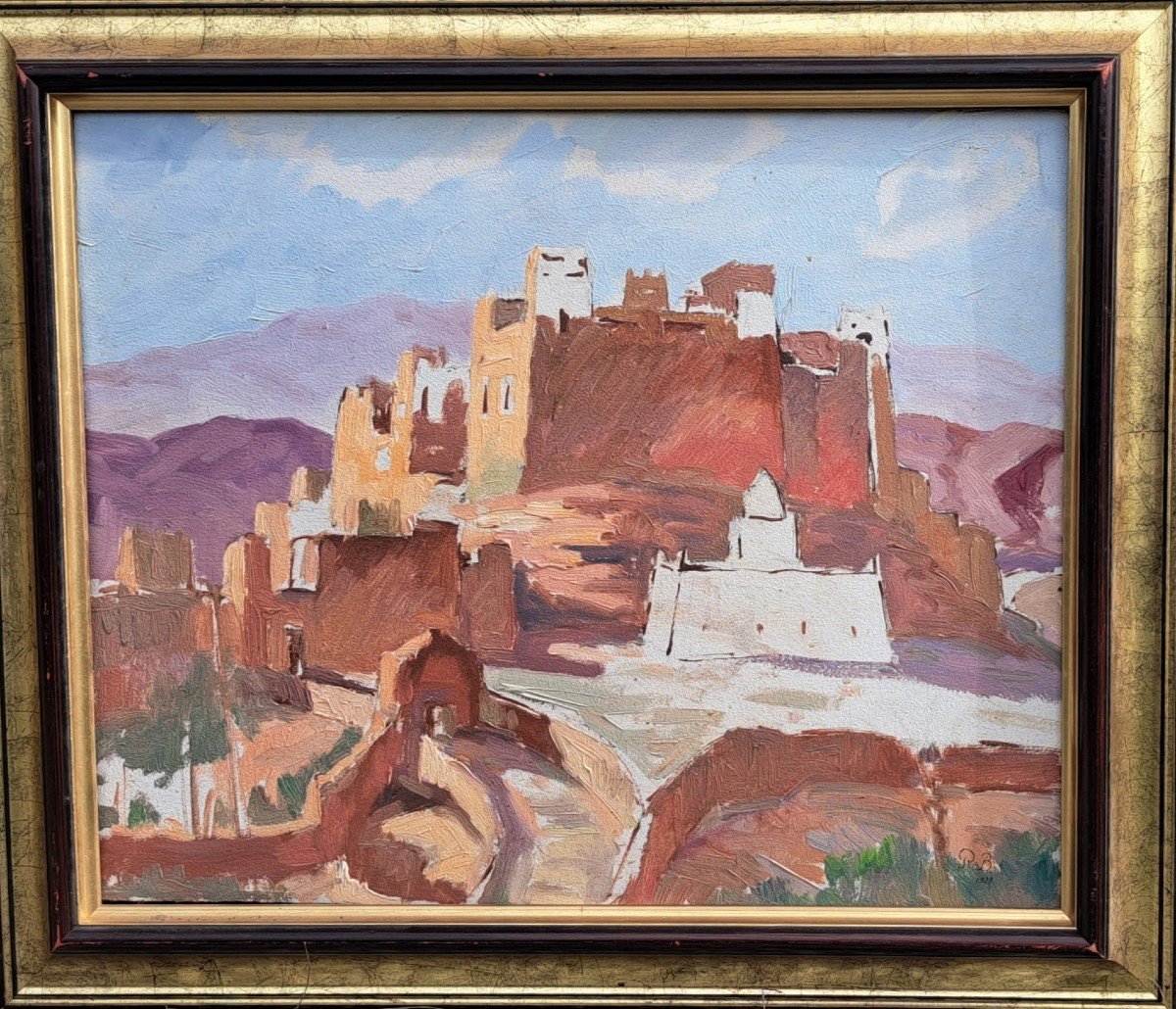 Two Orientalist Paintings Pierre Benoit (1886 - 1962) Painter Traveler Writer Art Deco Maroc