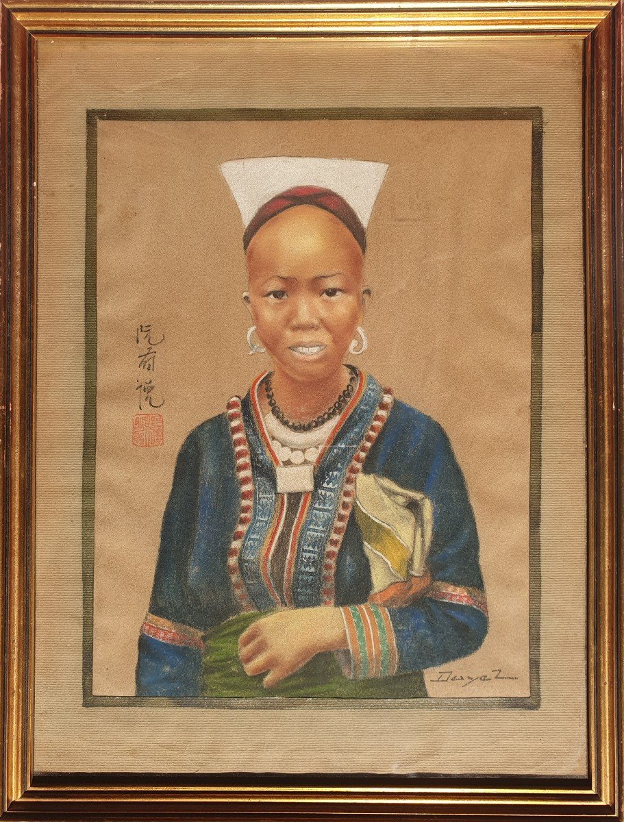 Nguyen Huu Duyet (20th) Six Portraits Of Women Indochina Vietnam 1930-photo-4