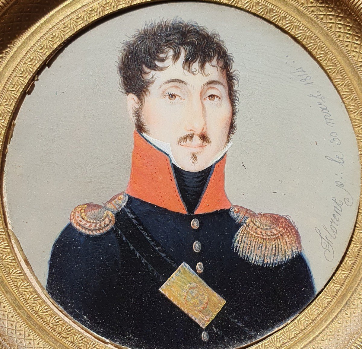 Miniature Portrait Homme Officier Militaire 1er Empire Napoleon 1er XIXe-photo-3