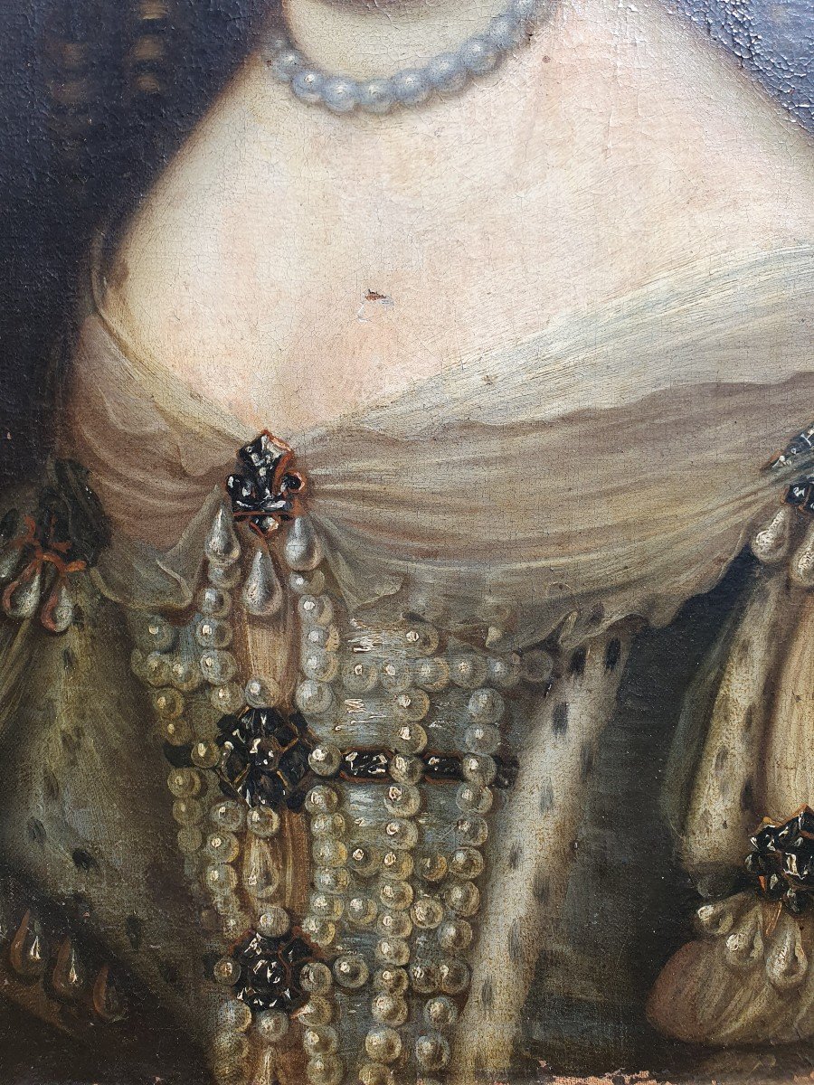 Portrait De La Reine Marie-Th&eacute;r&egrave;se d&rsquo;Autriche (1638-1683) Beaubrun (suiveur de) XVIIe Louis XIV-photo-3