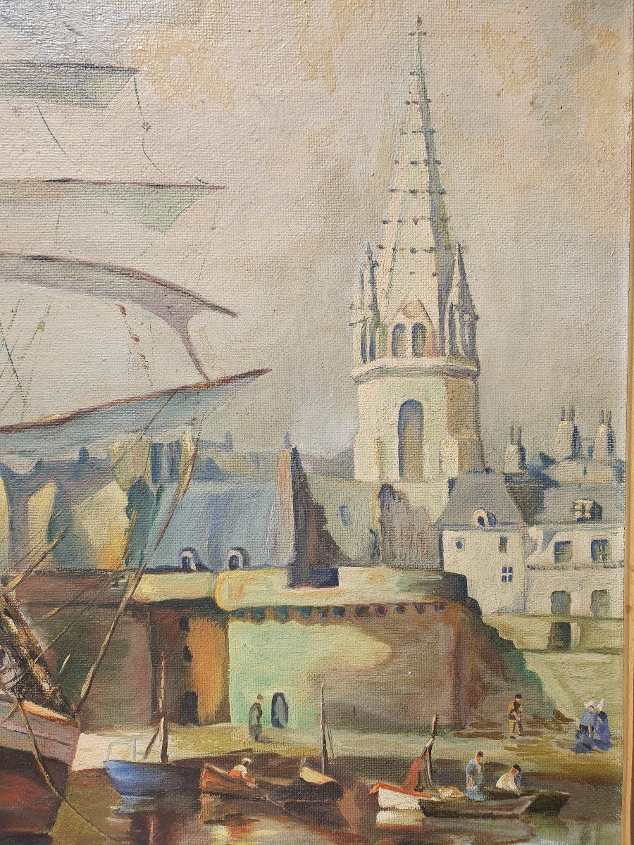 Romeo K. Storck (1903-1991) Saint Malo Bretagne Peintre Roumain Marine-photo-3