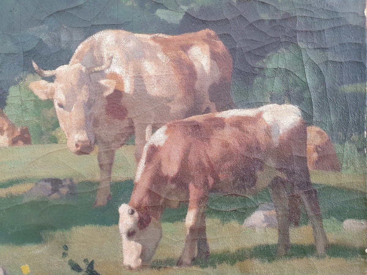 André Charigny (1902-2000)  Les Vaches Besançon Franche-Comté Bourgogne Jura Rosa Bonheur-photo-4