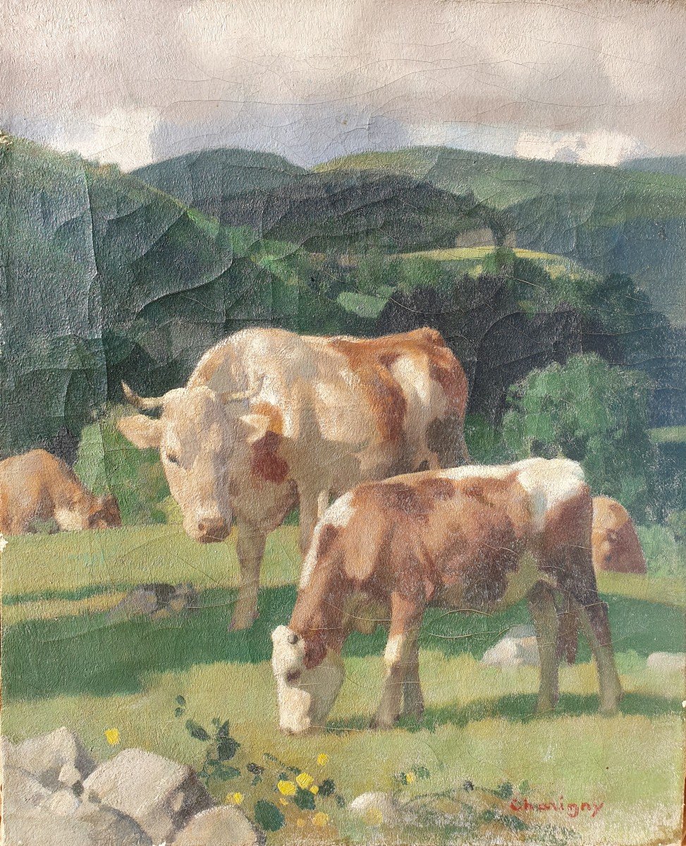 André Charigny (1902-2000)  Les Vaches Besançon Franche-Comté Bourgogne Jura Rosa Bonheur