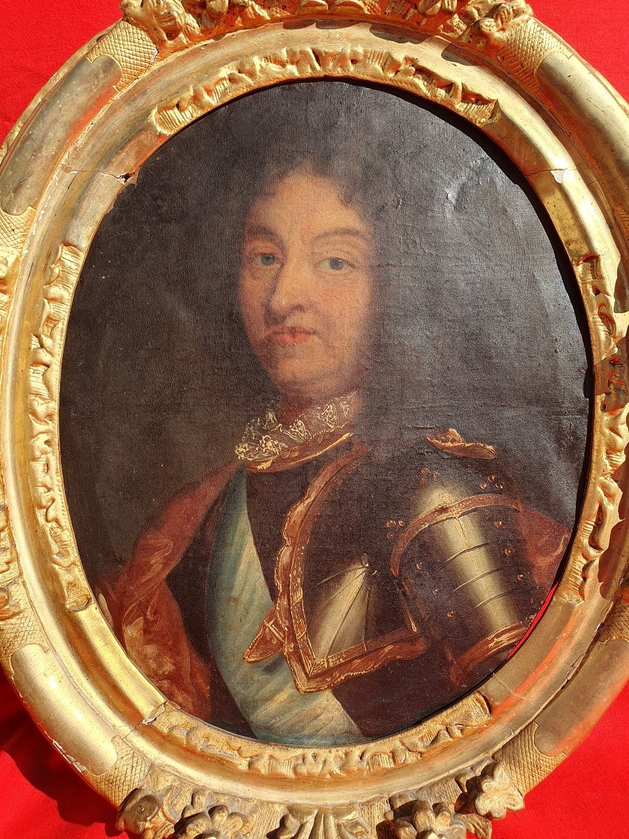 Portrait de Louis XIV (1638-1715)  en armure Pierre Mignard (atelier de) – XVIIe Roi de France-photo-2