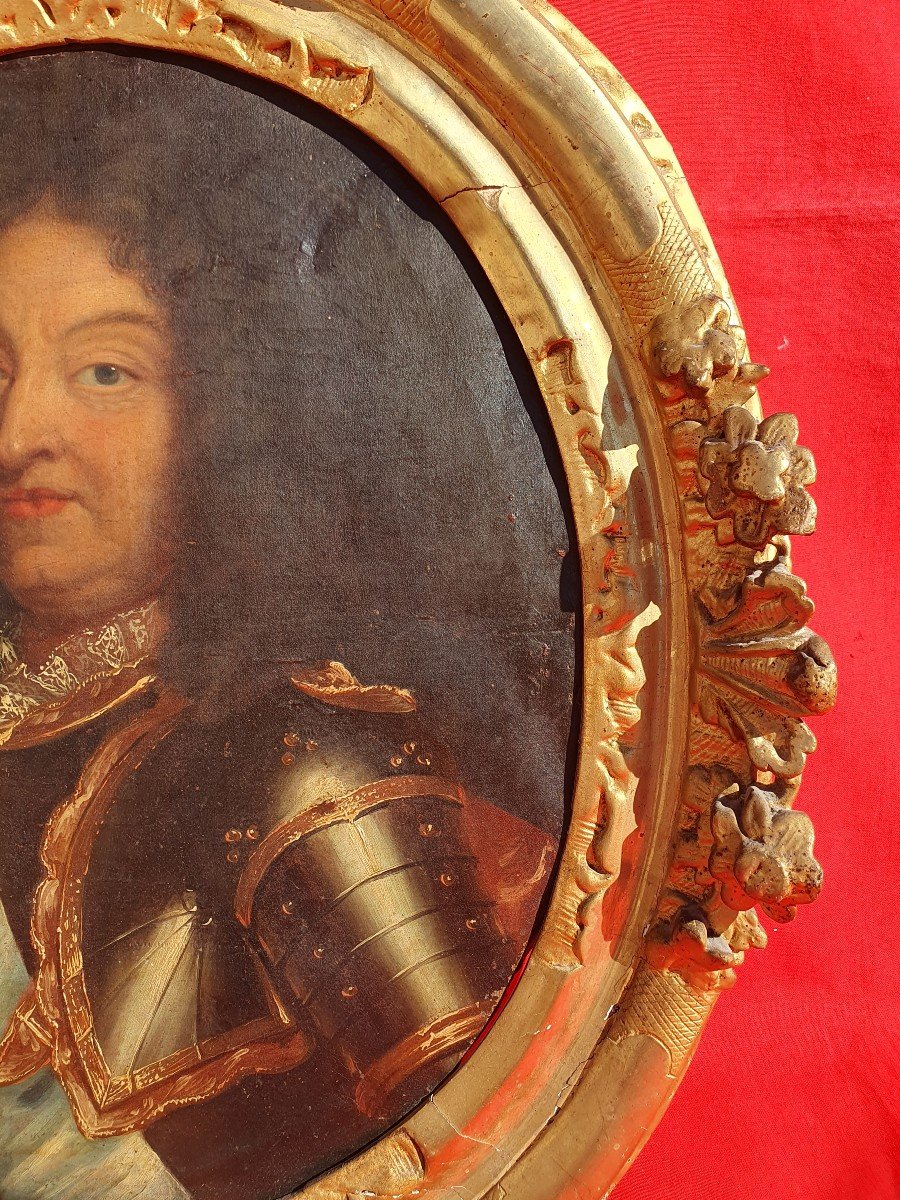 Portrait de Louis XIV (1638-1715)  en armure Pierre Mignard (atelier de) – XVIIe Roi de France-photo-3