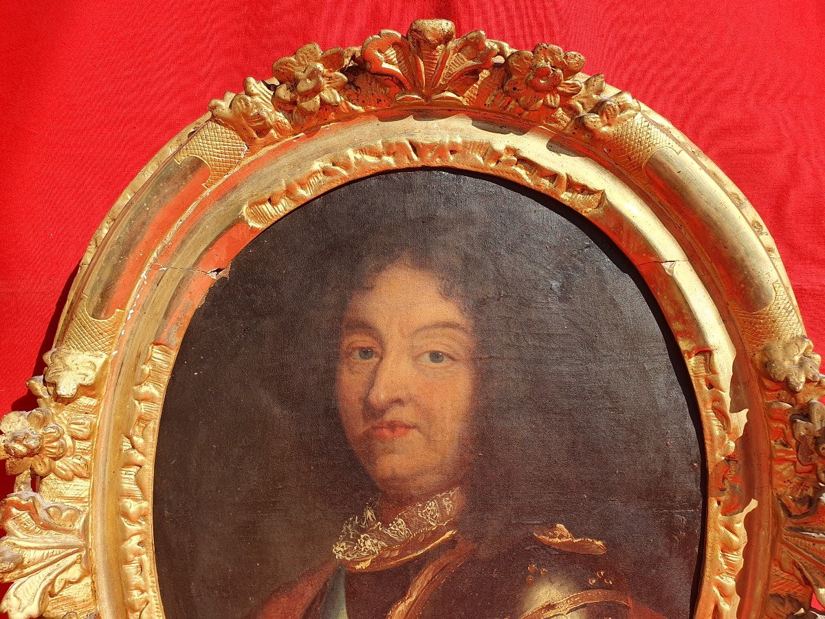 Portrait de Louis XIV (1638-1715)  en armure Pierre Mignard (atelier de) – XVIIe Roi de France-photo-4