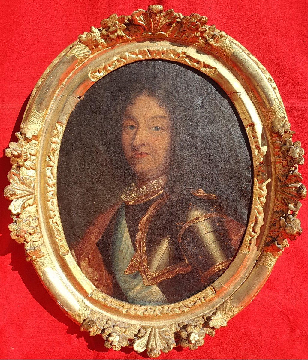 Portrait de Louis XIV (1638-1715)  en armure Pierre Mignard (atelier de) – XVIIe Roi de France