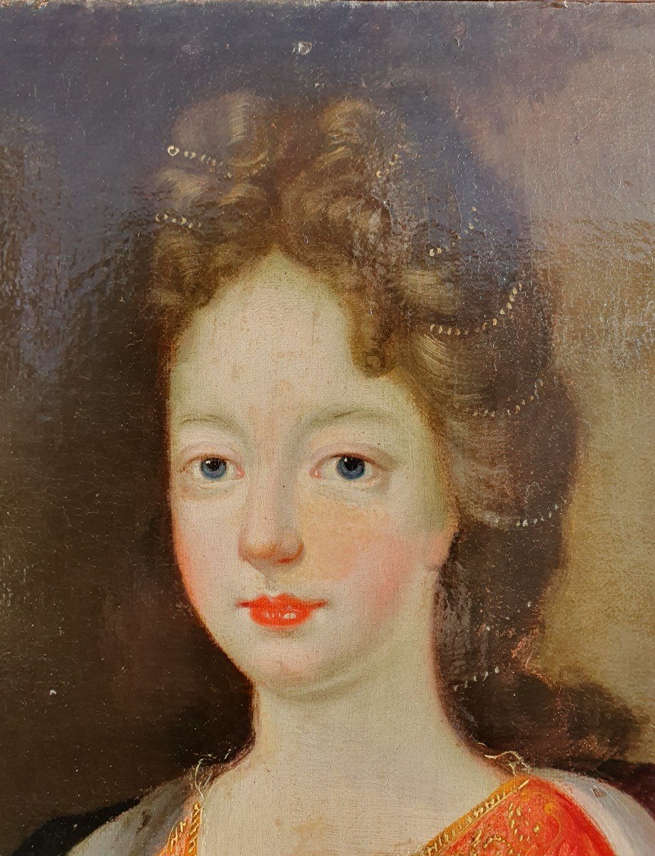 Portrait Marie Anne De Bourbon, Mademoiselle De Blois (présumé) Pierre Gobert (cercle De) XVIIe-photo-3