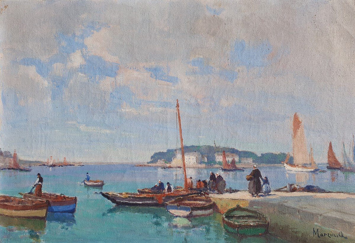 Alfred Marzin (1880 - 1943) l'île Tristan Baie de Douarnenez Bretagne Port-Rhu Marine XXe