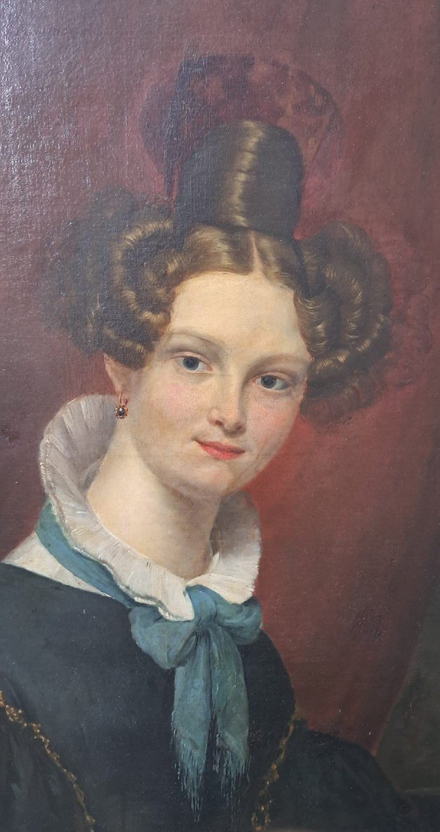 Hunin (1808-1855) Portrait de femme noblesse ou bourgeoisie Charles X Comte d’Artois  Ingres-photo-2