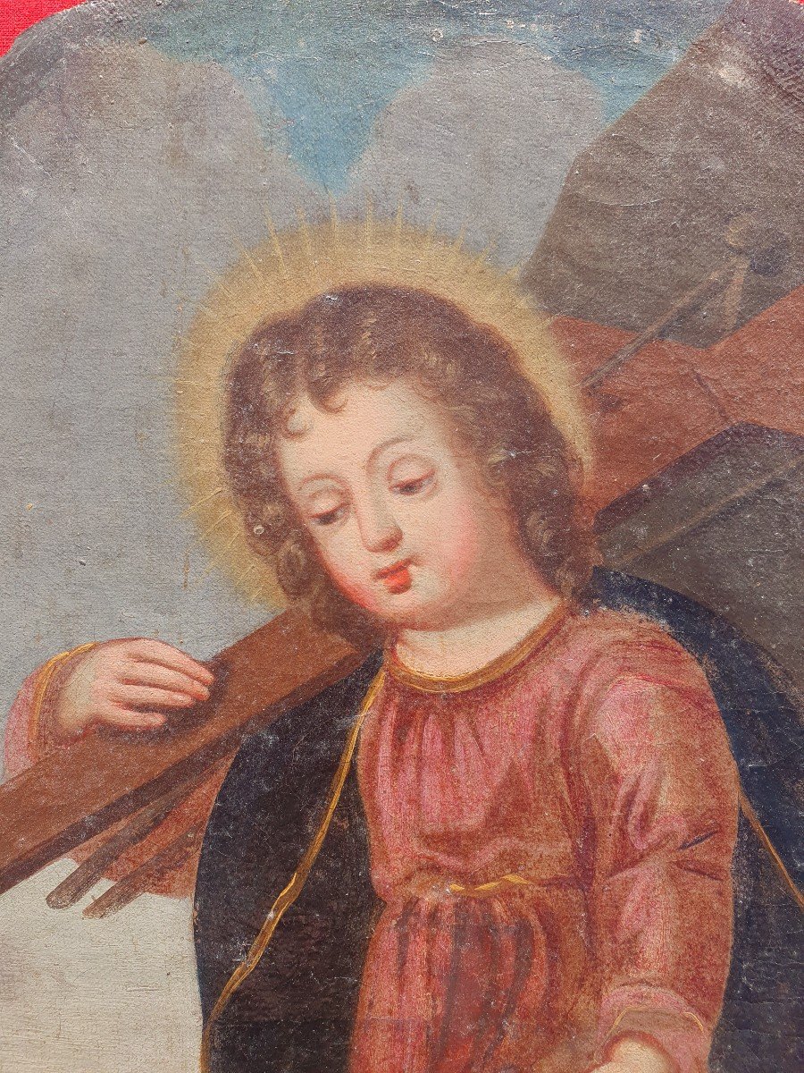 Religious Painting Christ Child And Instruments Of The Passion 18th Century-photo-2