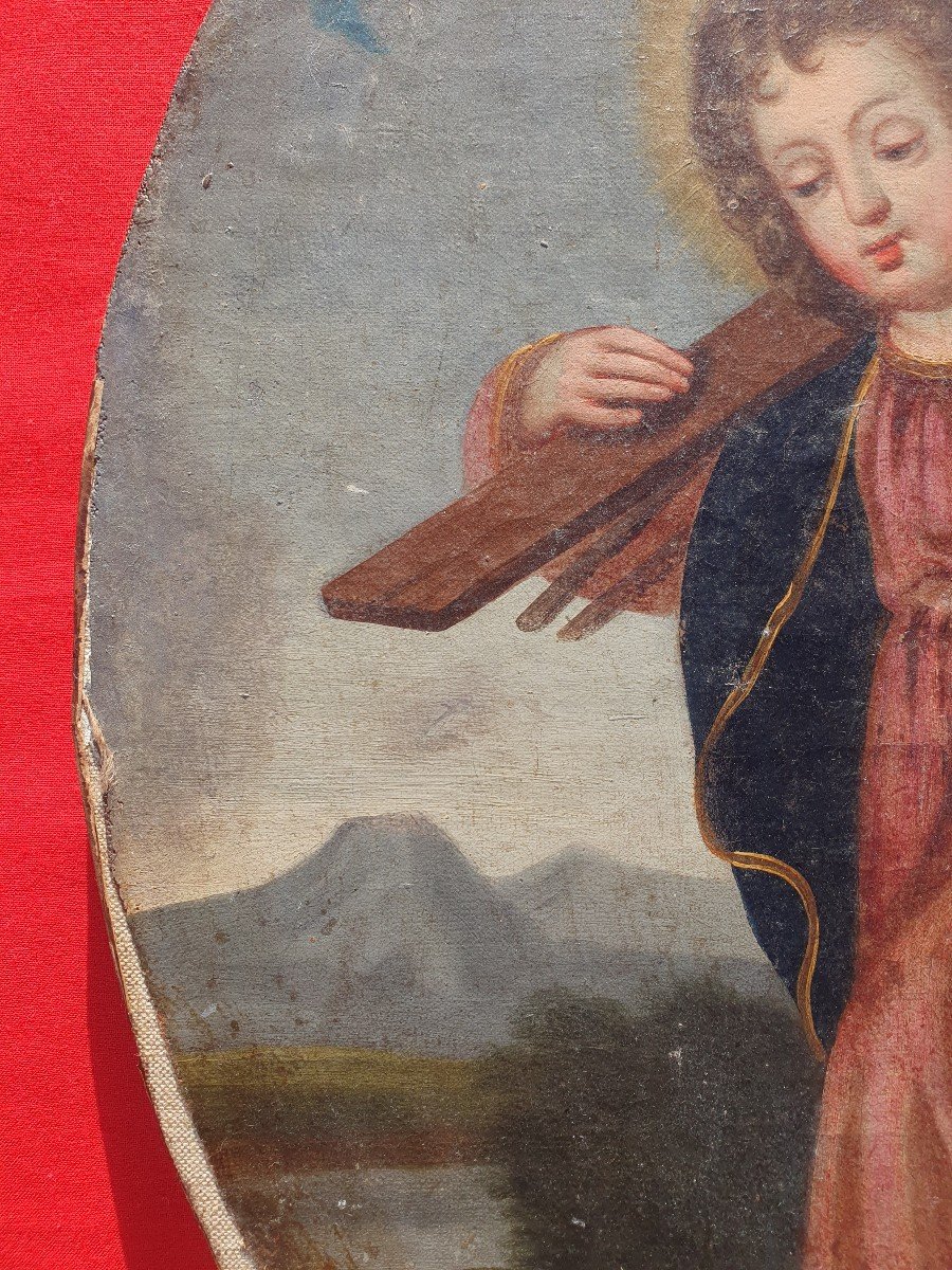 Religious Painting Christ Child And Instruments Of The Passion 18th Century-photo-2