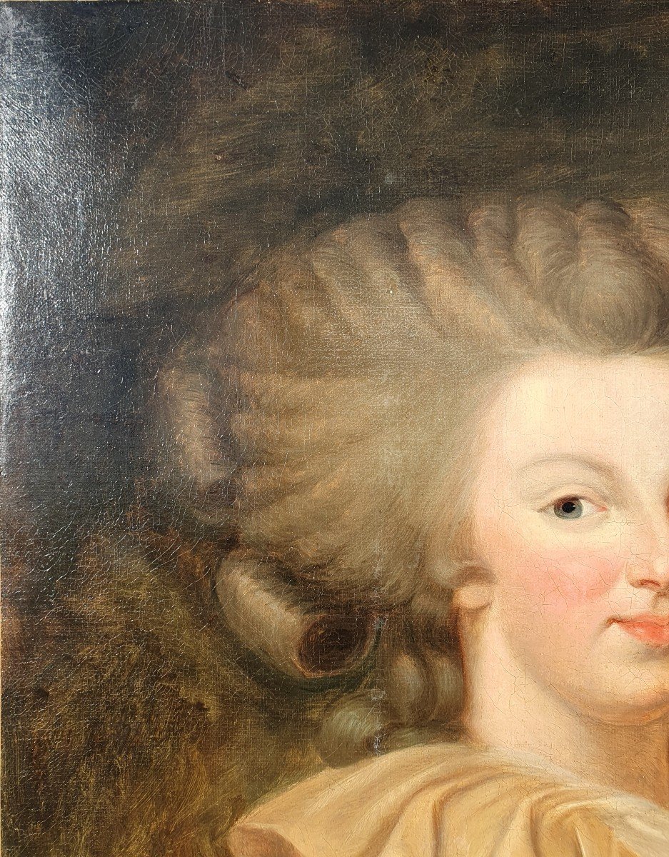 Portrait De Marie-Antoinette d’Autriche (1755-1793) Reine de France Fin XVIIIe début XIXe -photo-3