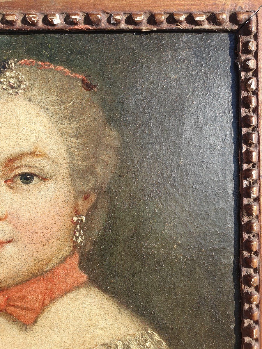 Portrait Femme De La Noblesse Française XVIIIe Marie Leszczynska (présumé) Louis XV-photo-2