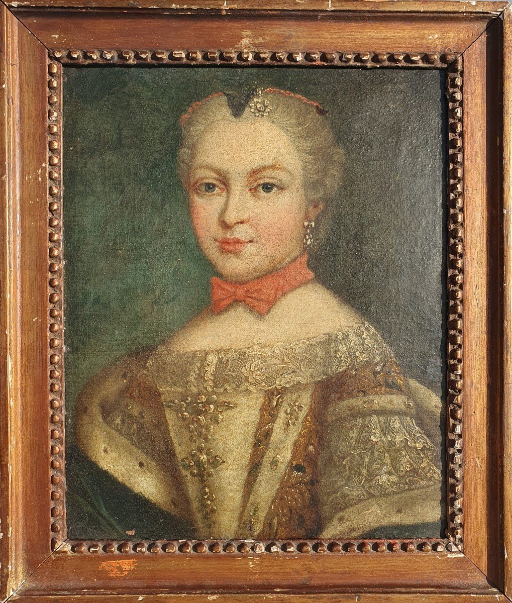 Portrait Femme De La Noblesse Française XVIIIe Marie Leszczynska (présumé) Louis XV