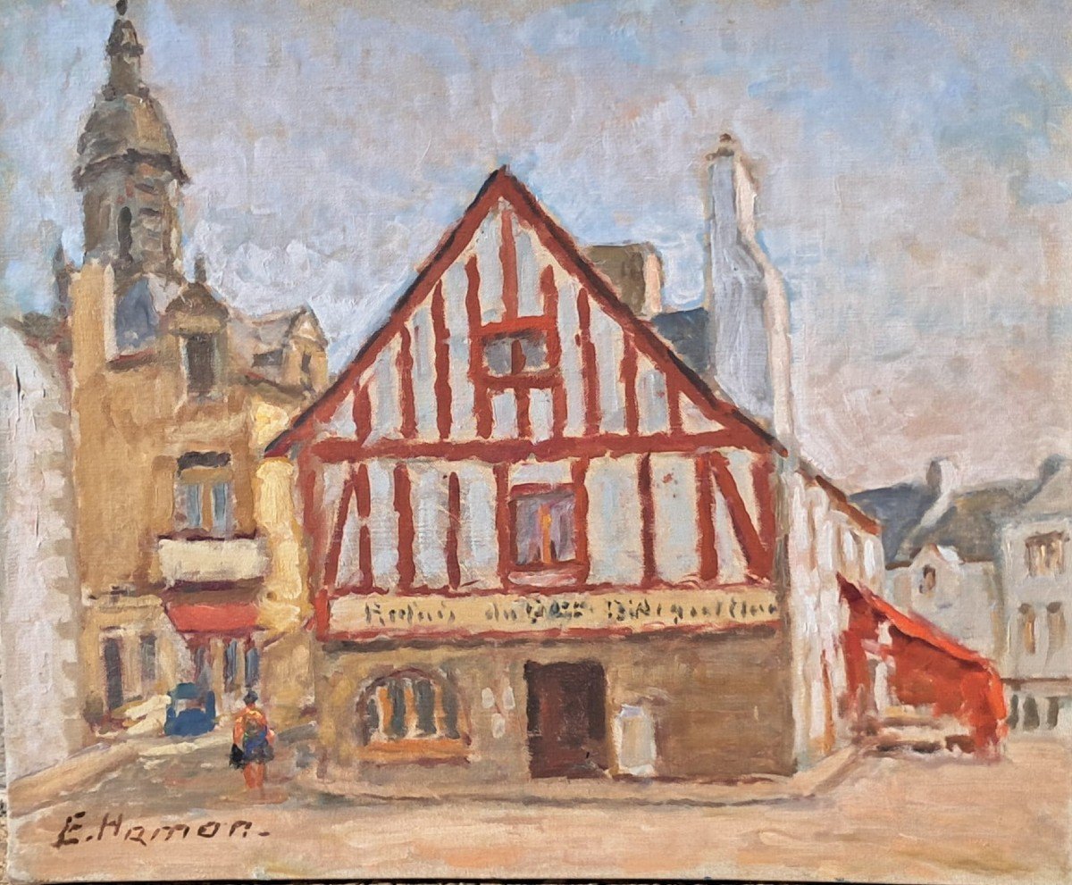 Emile Hamon Tableau Bretagne Le Croisic Le Relais Du Duc D’aiguillon XXe