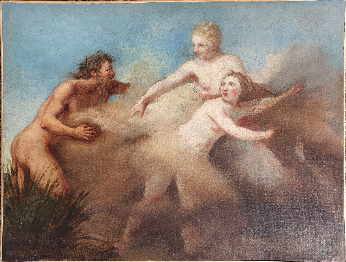 Alpheus And Arethusa Painting Mythological Scene 18th Century Artemis