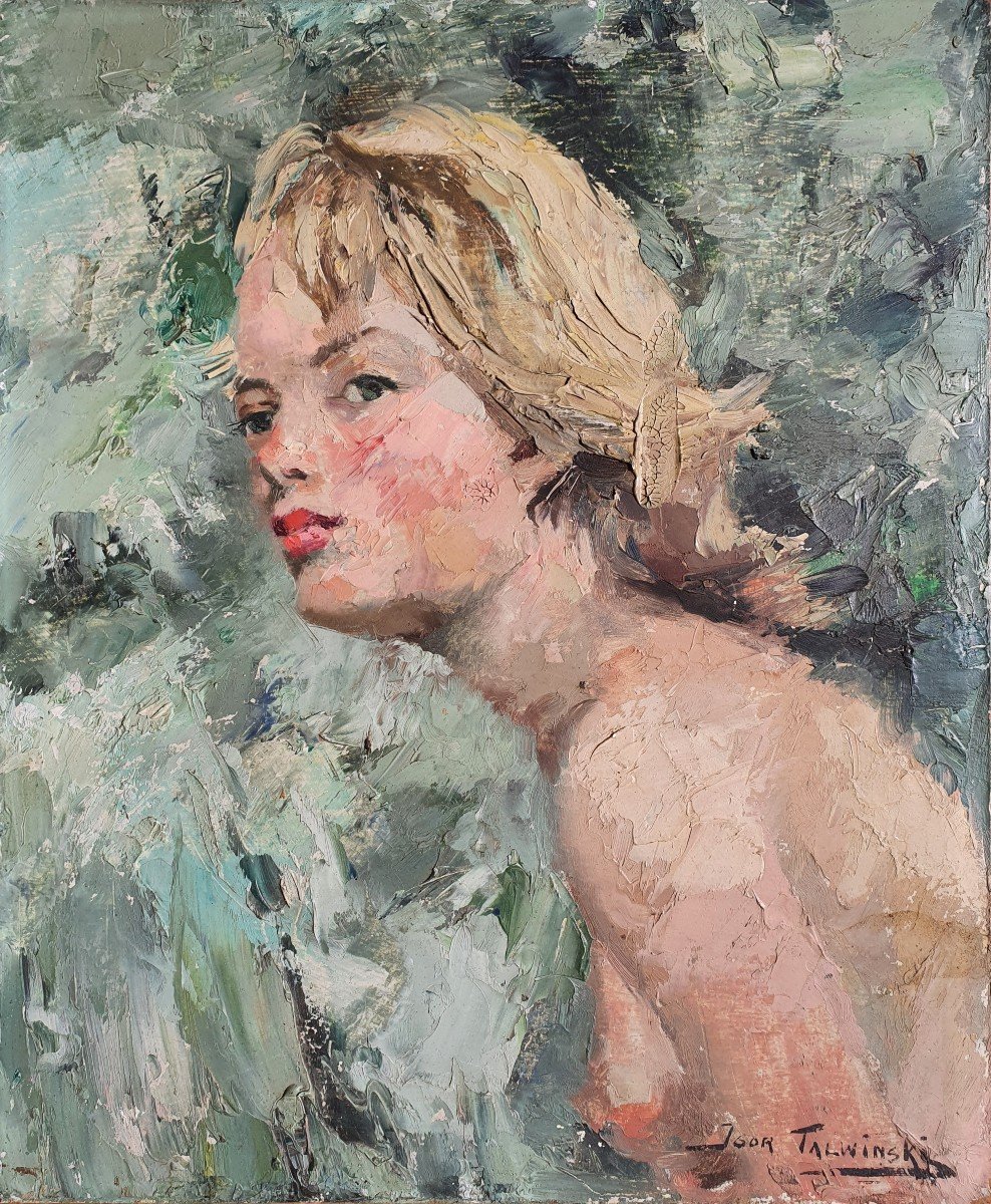 Huile Sur Isorel Portrait De Femme Nue Signée Igor Talwinski (1907-1983)