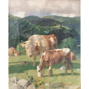 André Charigny (1902-2000)  Les Vaches Besançon Franche-Comté Bourgogne Jura Rosa Bonheur