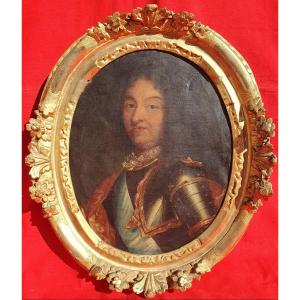 Portrait de Louis XIV (1638-1715)  en armure Pierre Mignard (atelier de) – XVIIe Roi de France