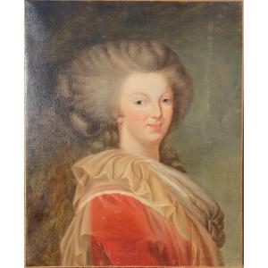 Portrait De Marie-Antoinette d’Autriche (1755-1793) Reine de France Fin XVIIIe début XIXe 