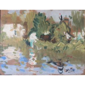 Pierre Eugène Montézin (1874-1946) Post-impressionist Landscape 