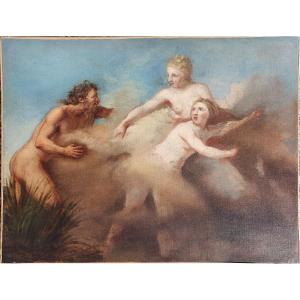 Alpheus And Arethusa Painting Mythological Scene 18th Century Artemis