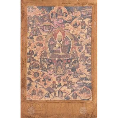 Old Tibetan Thangka Tsongkhapa Nineteenth Century