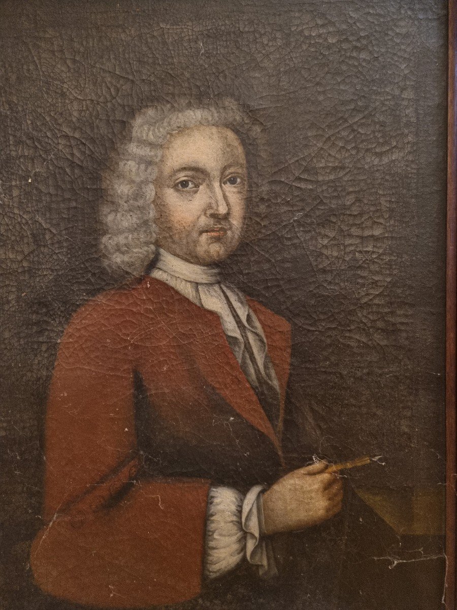 Portrait De Notable écrivain Du XVIII-photo-2